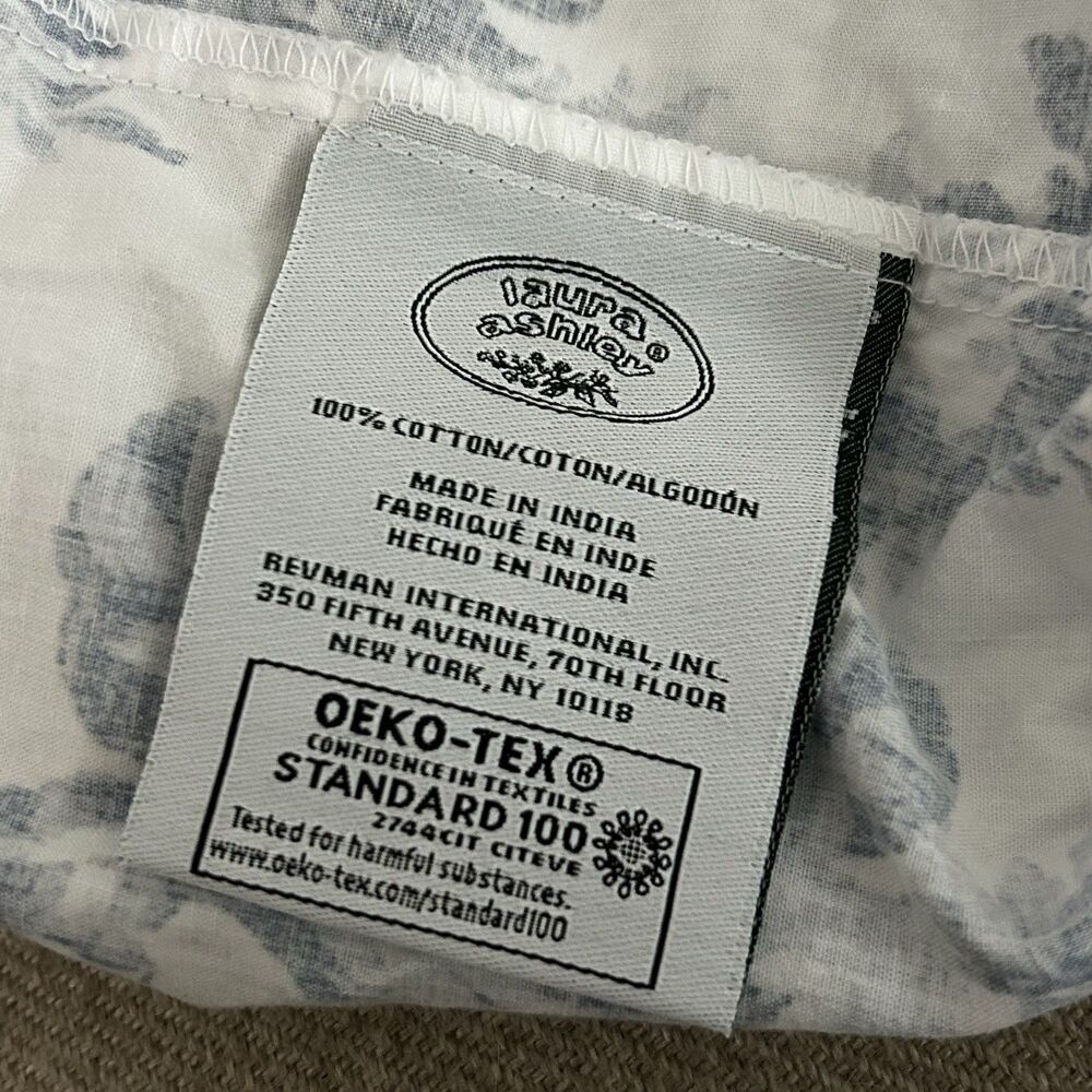Laura Ashley Sheet Set Full Blue White Floral Cottage Farmhouse Flat Fitted 3pc - Picture 4 of 6